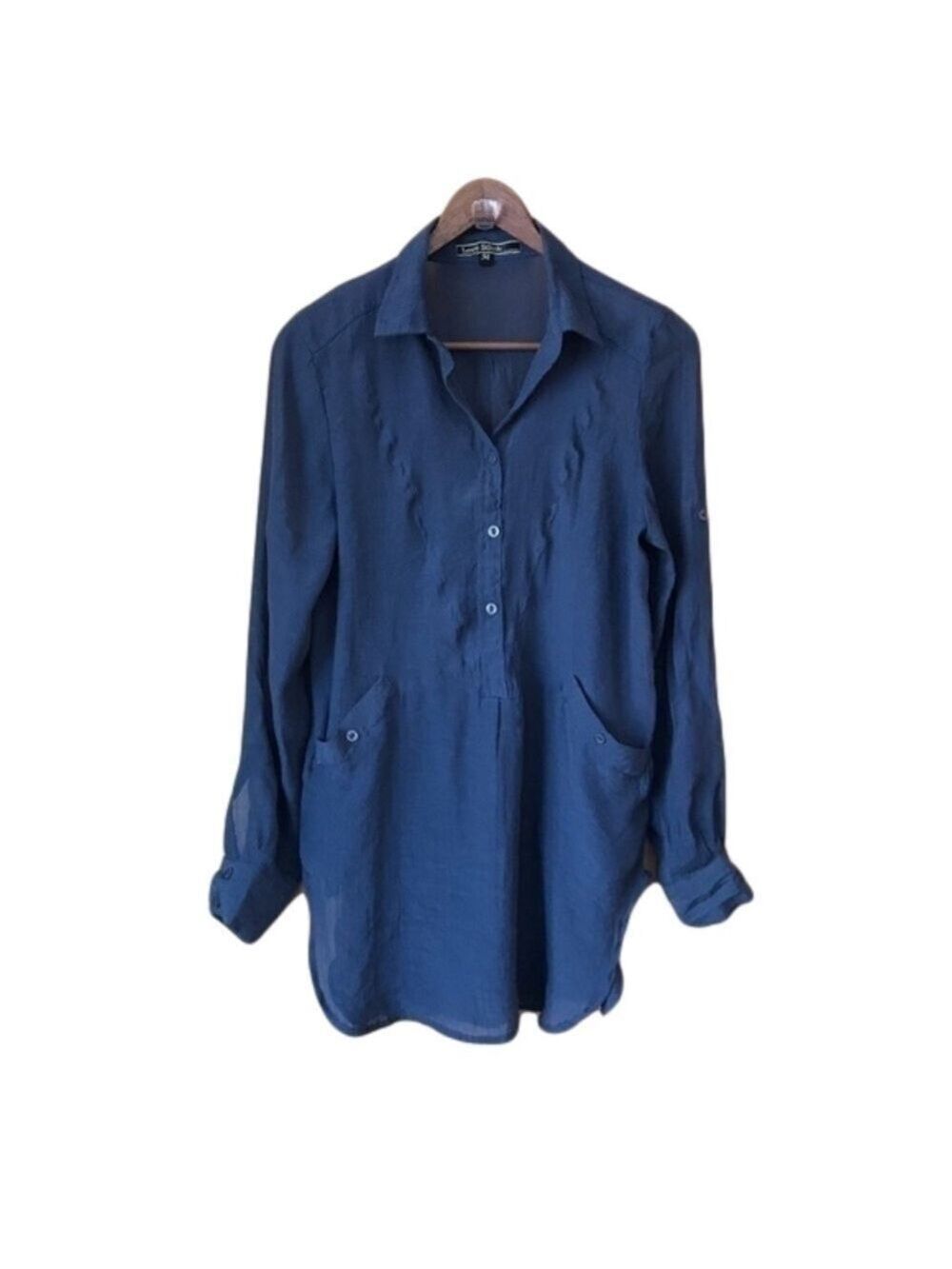 LOVE Stitch tunic top with roll tab sleeves size medium